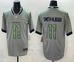 Nike Seattle Seahawks #11 Jaxon Smith-Njigba 2025 Gray Rivalries Stitched Football Jersey