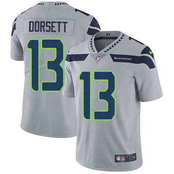 Nike Seattle Seahawks #13 Phillip Dorsett Grey Vapor Untouchable Authentic Stitched NFL Jersey