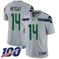 Nike Seattle Seahawks #14 D.K. Metcalf 100th Season Grey Vapor Untouchable Limited Authentic Stitched NFL Jersey