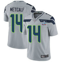 Nike Seattle Seahawks #14 D.K. Metcalf Grey Super Bowl LX 60 Patch Jersey