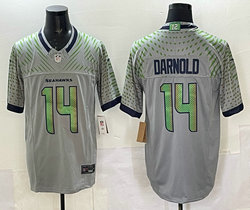 Nike Seattle Seahawks #14 Sam Darnold 2025 Gray Rivalries Stitched Football Jersey