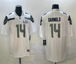 Nike Seattle Seahawks #14 Sam Darnold White Super Bowl LX 60 Patch Jersey