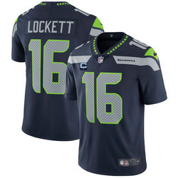 Nike Seattle Seahawks #16 Tyler Lockett Navy With 1-star C Patch Vapor Untouchable Authentic Stitched NFL Jersey