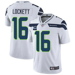 Nike Seattle Seahawks #16 Tyler Lockett White With 1-star C Patch Vapor Untouchable Authentic Stitched NFL Jersey