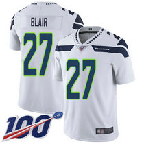 Nike Seattle Seahawks #27 Marquise Blair White With NFL 100th Season Patch Vapor Untouchable Authentic Stitched NFL Jersey