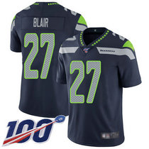 Nike Seattle Seahawks #27 Marquise Blair With NFL 100th Season Patch Blue Vapor Untouchable Limited Authentic Stitched NFL Jersey FG