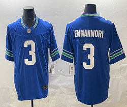 Nike Seattle Seahawks #3 Nick Emmanwori Blue Throwback Authentic Stitched NFL Jersey