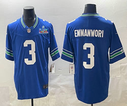 Nike Seattle Seahawks #3 Nick Emmanwori Blue Throwback Super Bowl LX 60 Patch Jersey