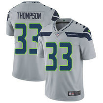 Nike Seattle Seahawks #33 Tedric Thompson Grey Vapor Untouchable Limited Authentic Stitched NFL Jersey
