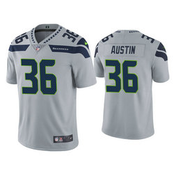 Nike Seattle Seahawks #36 Bless Austin Gray Vapor Untouchable Limited Authentic Stitched NFL Jersey