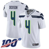 Nike Seattle Seahawks #4 Michael Dickson White With NFL 100th Season Patch Vapor Untouchable Authentic Stitched NFL Jersey