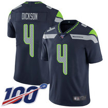 Nike Seattle Seahawks #4 Michael Dickson With NFL 100th Season Patch Blue Vapor Untouchable Limited Authentic Stitched NFL Jersey FG