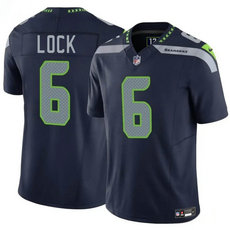 Nike Seattle Seahawks #6 Drew Lock Navy Stitched NFL Jersey