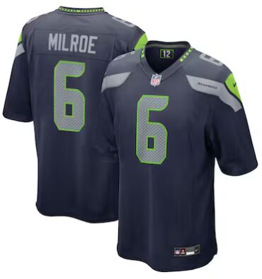 Nike Seattle Seahawks #6 Jalen Milroe Navy 2025 Draft Stitched NFL Jersey