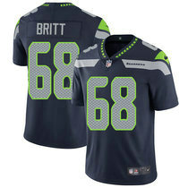 Nike Seattle Seahawks #68 Justin Britt Blue Vapor Untouchable Limited Authentic Stitched NFL Jersey