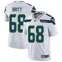 Nike Seattle Seahawks #68 Justin Britt White Vapor Untouchable Limited Authentic Stitched NFL Jersey