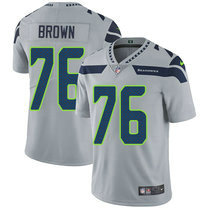 Nike Seattle Seahawks #76 Duane Brown Grey Vapor Untouchable Limited Authentic Stitched NFL Jersey