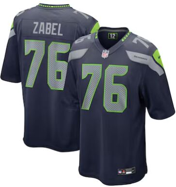 Nike Seattle Seahawks #76 Grey Zabel Navy 2025 Draft Stitched NFL Jersey