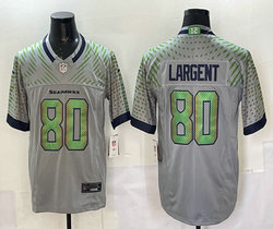 Nike Seattle Seahawks #80 Steve Largent 2025 Gray Rivalries Stitched Football Jersey
