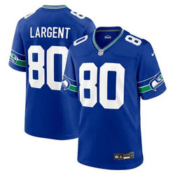 Nike Seattle Seahawks #80 Steve Largent Blue Throwback Vapor Untouchable Authentic Stitched NFL Jersey.webp