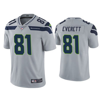 Nike Seattle Seahawks #81 Gerald Everett Gray Vapor Untouchable Limited Authentic Stitched NFL Jersey