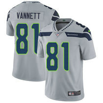 Nike Seattle Seahawks #81 Nick Vannett Grey Vapor Untouchable Limited Authentic Stitched NFL Jersey