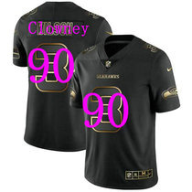 Nike Seattle Seahawks #90 Jadeveon Clowney Black Gold Vapor Untouchable Authentic Stitched NFL jersey
