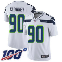 Nike Seattle Seahawks #90 Jadeveon Clowney White With NFL 100th Season Patch Vapor Untouchable Authentic Stitched NFL Jersey