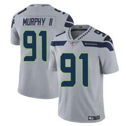 Nike Seattle Seahawks #91 Byron Murphy II Gray 2024 Draft Vapor Untouchable Football Jersey