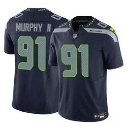Nike Seattle Seahawks #91 Byron Murphy II Navy 2024 Draft F.U.S.E Football Jersey