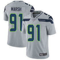 Nike Seattle Seahawks #91 Cassius Marsh Grey Vapor Untouchable Limited Authentic Stitched NFL Jersey
