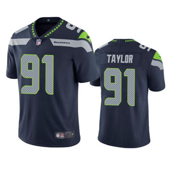 Nike Seattle Seahawks #91 Darrell Taylor Blue Vapor Untouchable Authentic Stitched NFL Jersey
