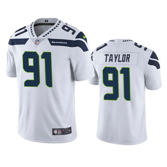 Nike Seattle Seahawks #91 Darrell Taylor White Vapor Untouchable Authentic Stitched NFL Jersey