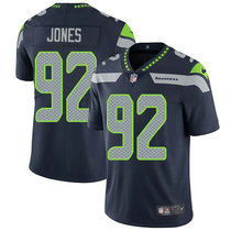 Nike Seattle Seahawks #92 Nazair Jones Blue Vapor Untouchable Limited Authentic Stitched NFL Jersey
