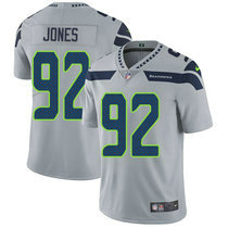 Nike Seattle Seahawks #92 Nazair Jones Grey Vapor Untouchable Limited Authentic Stitched NFL Jersey