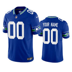 Nike Seattle Seahawks Active Player Custom Royal 2023 F.U.S.E. Vapor Limited Throwback Stitched Jersey