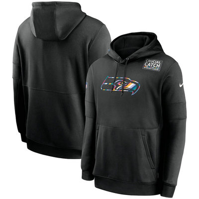 Nike Seattle Seahawks Black Crucial Catch Sideline Performance Pullover Hoodie 4