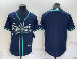 Nike Seattle Seahawks Blue Joint adults Authentic Stitched baseball jersey