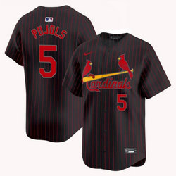 Nike St. Louis Cardinals #5 Albert Pujols Brown Pinstripe Baseball Jersey