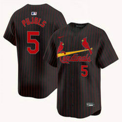 Nike St. Louis Cardinals #5 Albert Pujols Brown Pinstripe Baseball Jersey