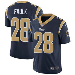 Nike St. Louis Rams #28 Marshall Faulk Blue Authentic Stitched NFL Jersey