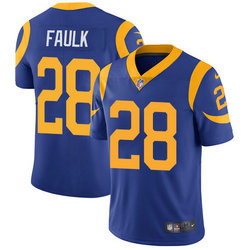 Nike St. Louis Rams #28 Marshall Faulk Royal Authentic Stitched NFL Jersey