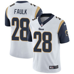 Nike St. Louis Rams #28 Marshall Faulk White Authentic Stitched NFL Jersey