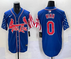 Nike St.Louis Cardinals #0 Masyn Winn Blue Flag Jersey