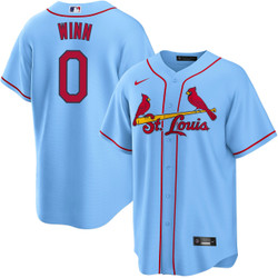 Nike St.Louis Cardinals #0 Masyn Winn Blue Game Authentic stitched MLB jersey