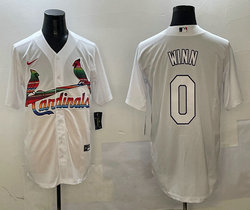 Nike St.Louis Cardinals #0 Masyn Winn White Mexico Authentic Stitched MLB Jersey
