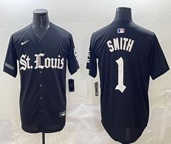 Nike St.Louis Cardinals #1 Ozzie Smith Black 5(V) Joint MLB Jersey