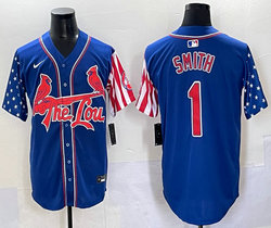 Nike St.Louis Cardinals #1 Ozzie Smith Blue Flag Jersey