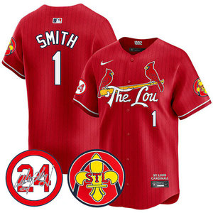 Nike St.Louis Cardinals #1 Ozzie Smith Red 2024 City 24 Game Authentic stitched MLB jersey