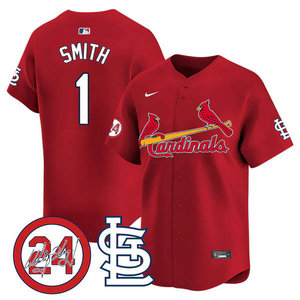 Nike St.Louis Cardinals #1 Ozzie Smith Red 2024 Memorial Authentic stitched MLB jersey